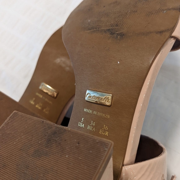 EUC L'Intervalle soft rose naplack leather strappy heels - Picture 5 of 7